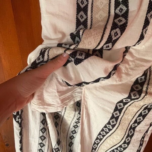 Linen dress from Sciptro, cream and black