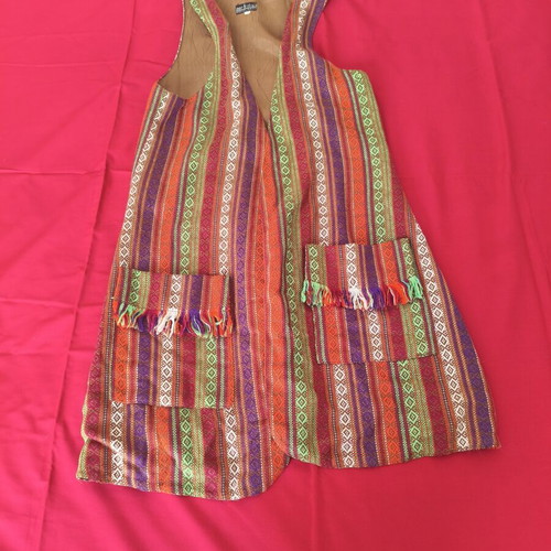 Vintage 70's Boho Ethnic Set Vest and Trousers used, colorful