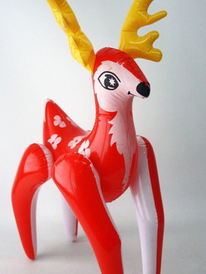 Vintage 80's Inflatable Reindeer 58cm Red Christmas New