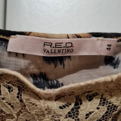 Red Valentino Brown Leopard Lace Trim Camisole Size 44