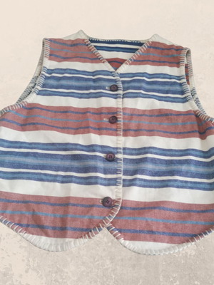 Retro cotton vest used, colorful, size M-L by Marks & Spencer