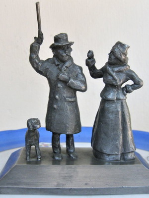Pewter statue used with dimensions 10x6x11 cm