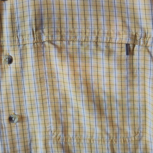 The North Face men's yellow checked quick-dry shirt size L, like new