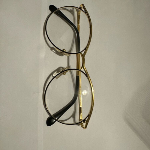 K&B 70372 Vintage Cat-Eye Eyeglasses Gold Metal Frame New
