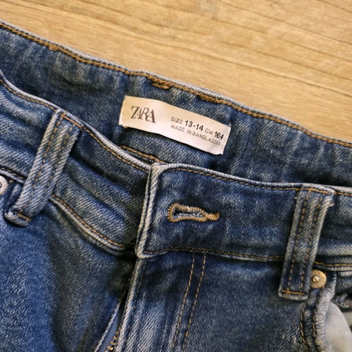 Zara jeans used for 13-14 years, blue with utility pockets