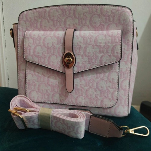 Pink crossbody bag new with gold details