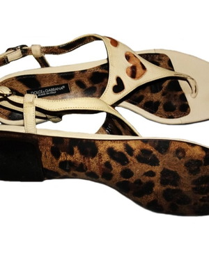 Dolce & Gabbana Leopard Print Leather Sandals like new, size 40