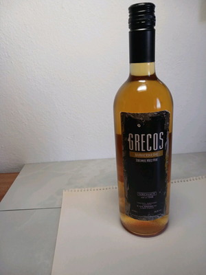Semisweet white wine new, sealed bottle