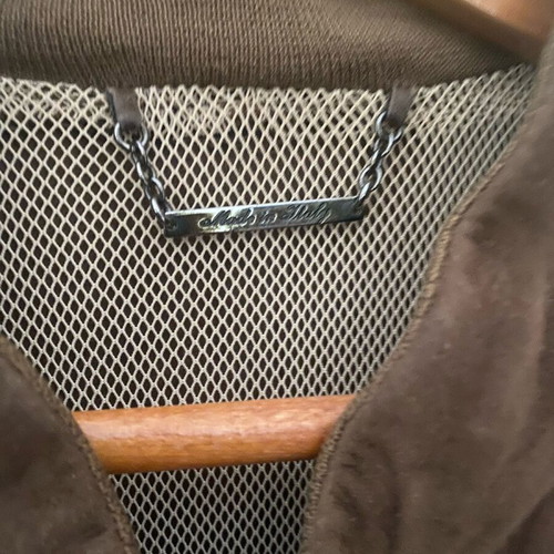 Suede leather jacket brown like new, Italian