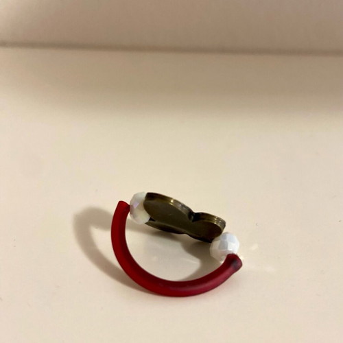 Handmade ring with butterfly like new, multicolored