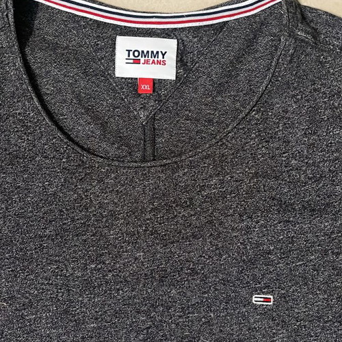 Tommy Jeans T-Shirt charcoal melange classic flag logo size XXL like new