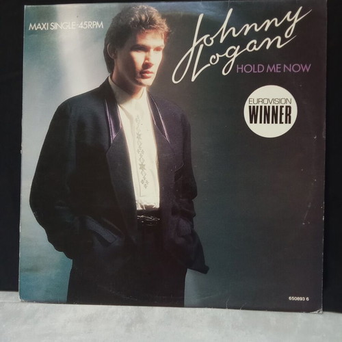 Johnny Logan Hold Me Now vinyl maxi record used, 1980s Eurovision winner