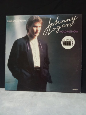 Johnny Logan Hold Me Now vinyl maxi record used, 1980s Eurovision winner