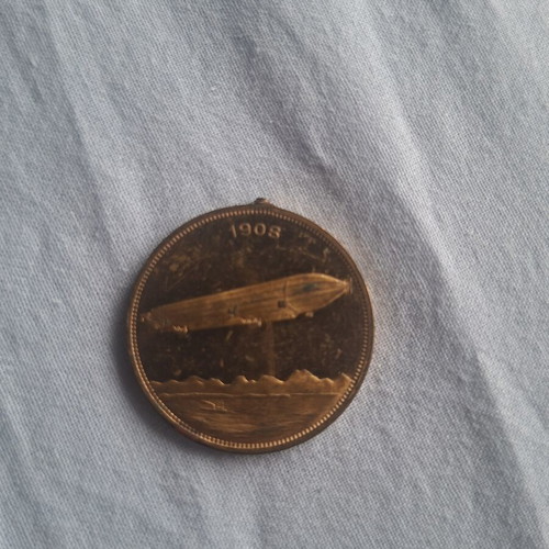 Graf Zeppelin "Glück ab - Gut Land" 1908 German medal