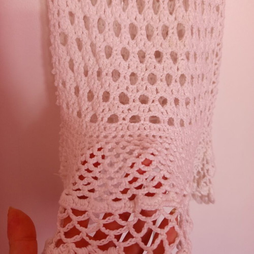Handmade knitted beach dress for girls 3-4 years, like new, white