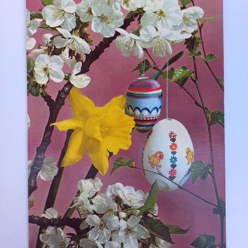 Set of 5 vintage Easter postcards new, 70's decade