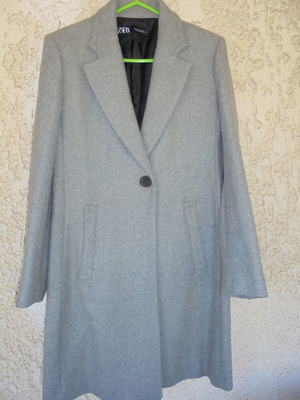 Zara wool coat medium gray new
