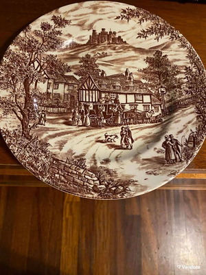 Swan Inn Ironstone Plate by J. Broadhurst & Sons, like new