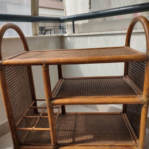 Bamboo bar cart like new