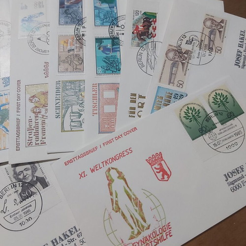 Γερμανία FDC συλλογή γραμματοσήμων μεταχειρισμένη, 60+ διαφορετικά δεκαετίας 80