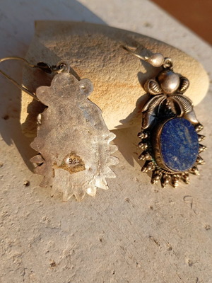 Silver 925 earrings with lapis lazuli like new