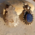 Silver 925 earrings with lapis lazuli like new