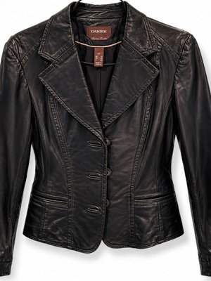 Danier leather jacket like new, black, size L