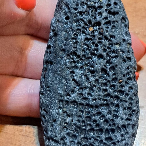Natural raw stones like new, oval terracotta and textured gray