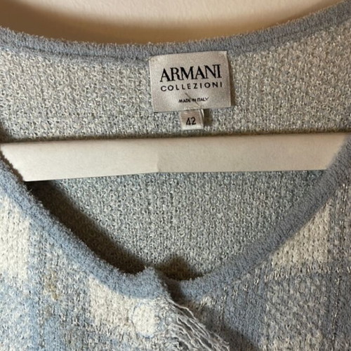Armani tweed coat like new, white and blue, size S