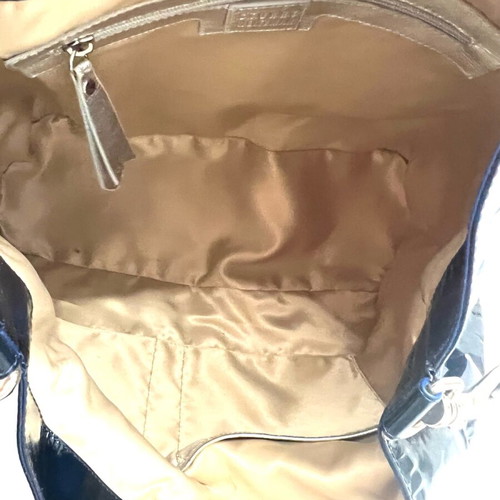 Stuart Weitzman patent leather shoulder bag used, gray