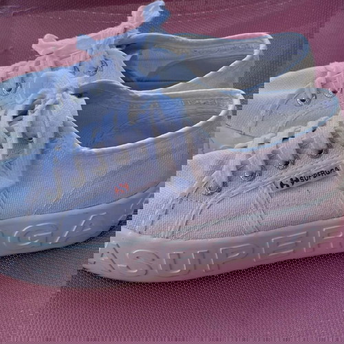 Λευκά platform παπούτσια Superga, μέγεθος 36, ελαφρώς μεταχειρισμένα