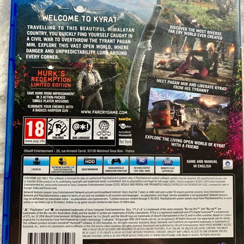 Far Cry 4 Limited Edition for PlayStation 4 like new with booklet