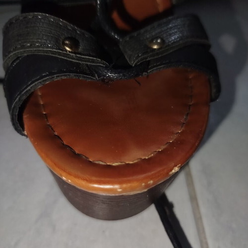 Platform sandals A.L.E. used with laces, size 38, black and brown
