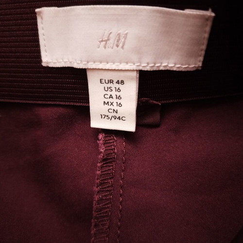H&M Burgundy Cigarette Office Pants used, size 4XL