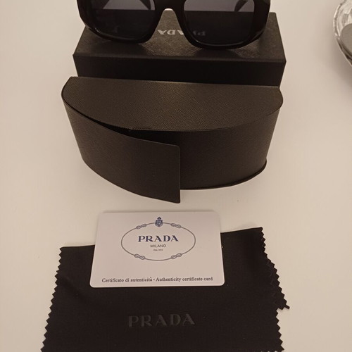 Premium Black Geometric Prada Sunglasses new, full luxury set