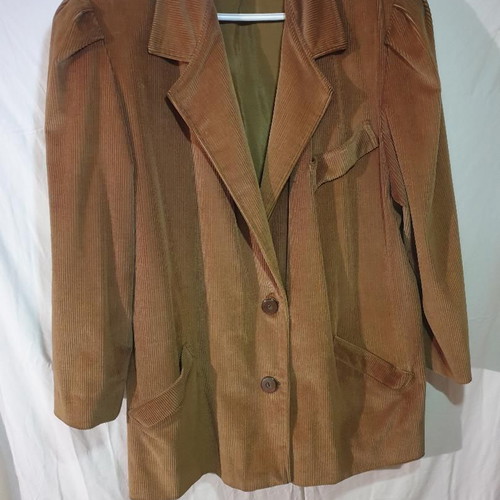 Vintage corduroy jacket-coat women's 2XL/XL like new, beige brown