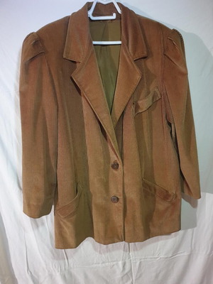 Vintage corduroy jacket-coat women's 2XL/XL like new, beige brown