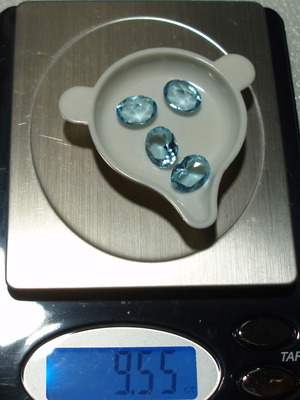 Ορυκτά Blue Topaz 4 τεμάχια συνολικού βάρους 9.55 ct