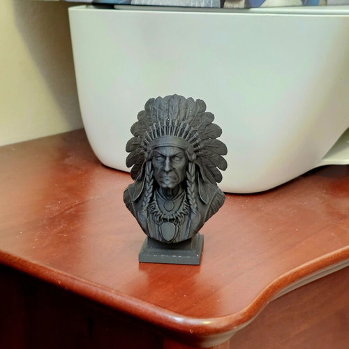 Indian Bust Figure black matte like new