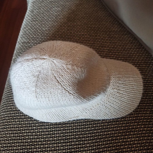 Knitted baseball hat used, white, one size