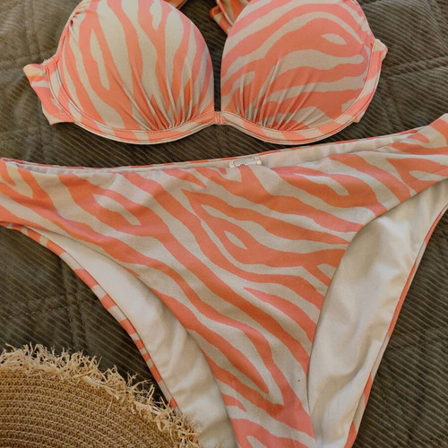 Bluepoint women's bikini set, pink, top size S, bottom size M