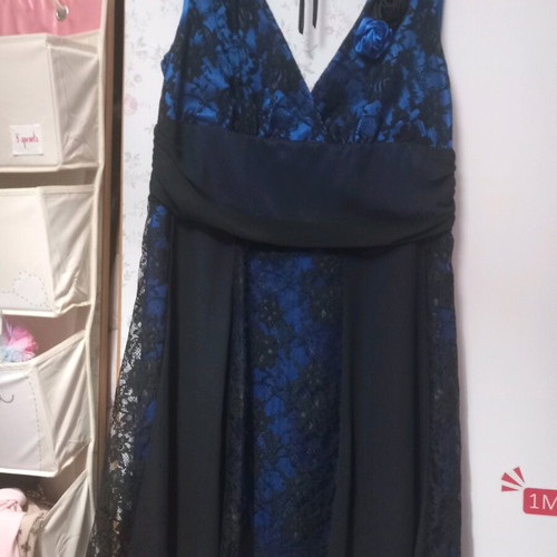 All Day sleeveless dress like new, black with blue lace details