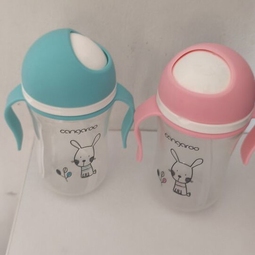 Cangaroo children's cups with straw set 300ml used