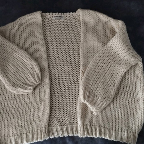 Knitted cardigan like new, 3/4 sleeve, beige
