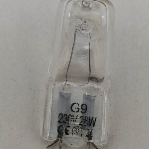 Set of 2 Halogen G9 28W bulbs used, functional