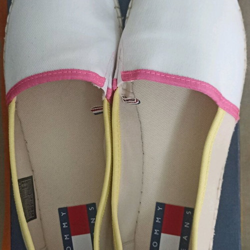 Tommy Jeans Platform Espadrille Shoes Size 41 New White Beige