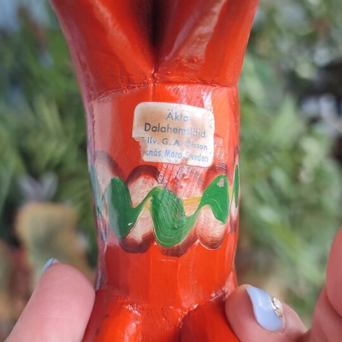 Vintage Dana wooden horse used, traditional red by Olsson 13 cm