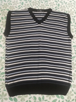 Men's medium striped vest like new, cotton and polyester blend