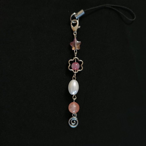 Stardust Spiral Phone Charms with Pink and Purple Accents