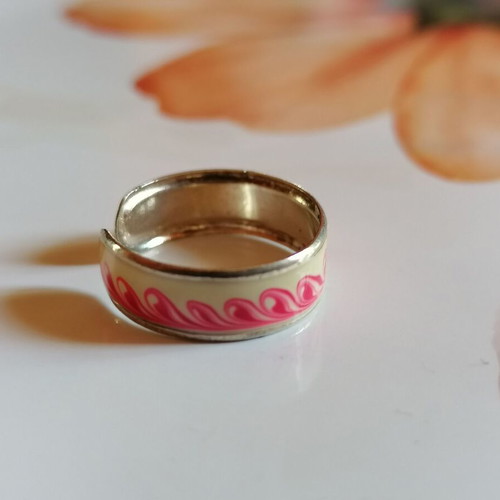 Silver 925 Painted Pink Zakaria Toe Ring new
